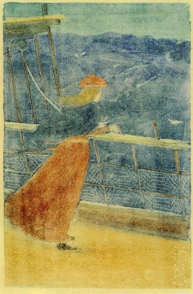 Woman on Ship Deck, Looking out to Sea (also known as Girl at Ship's Rail)